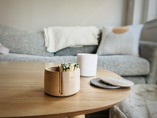 Matchstick Duo with Discard Slot - Strike-on-side - Handmade Ceramic Match Holder - Color Options