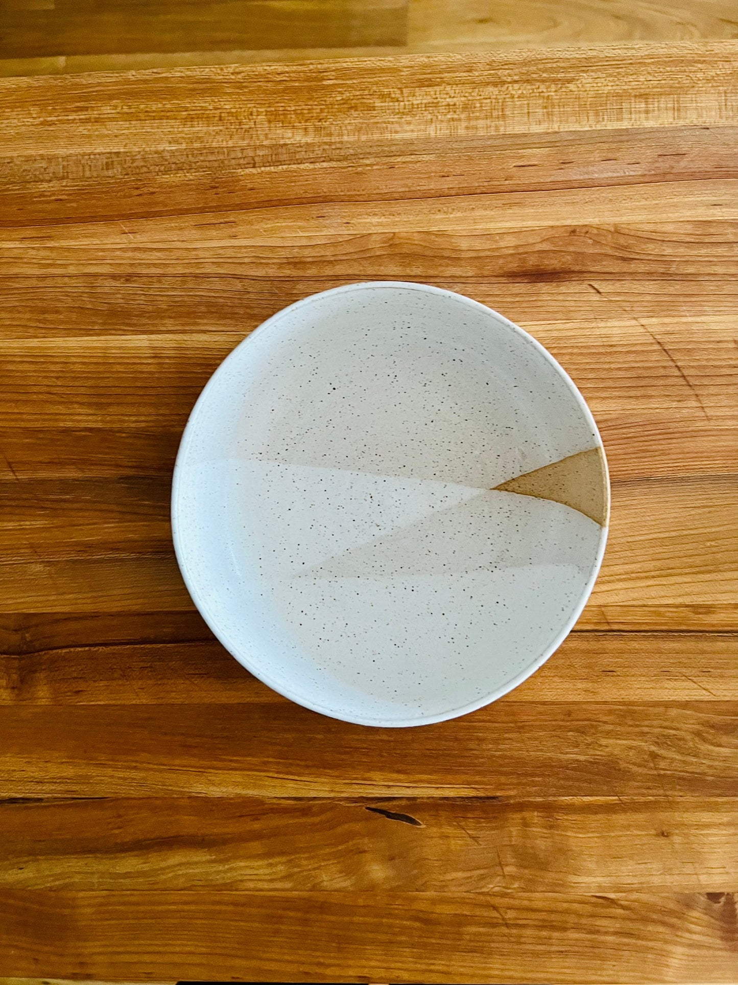 SALE! 50% OFF! Handmade Criss-Cross Wide-Bottom Bowl  Unique Ceramic Kitchenware in Warm White Glaze