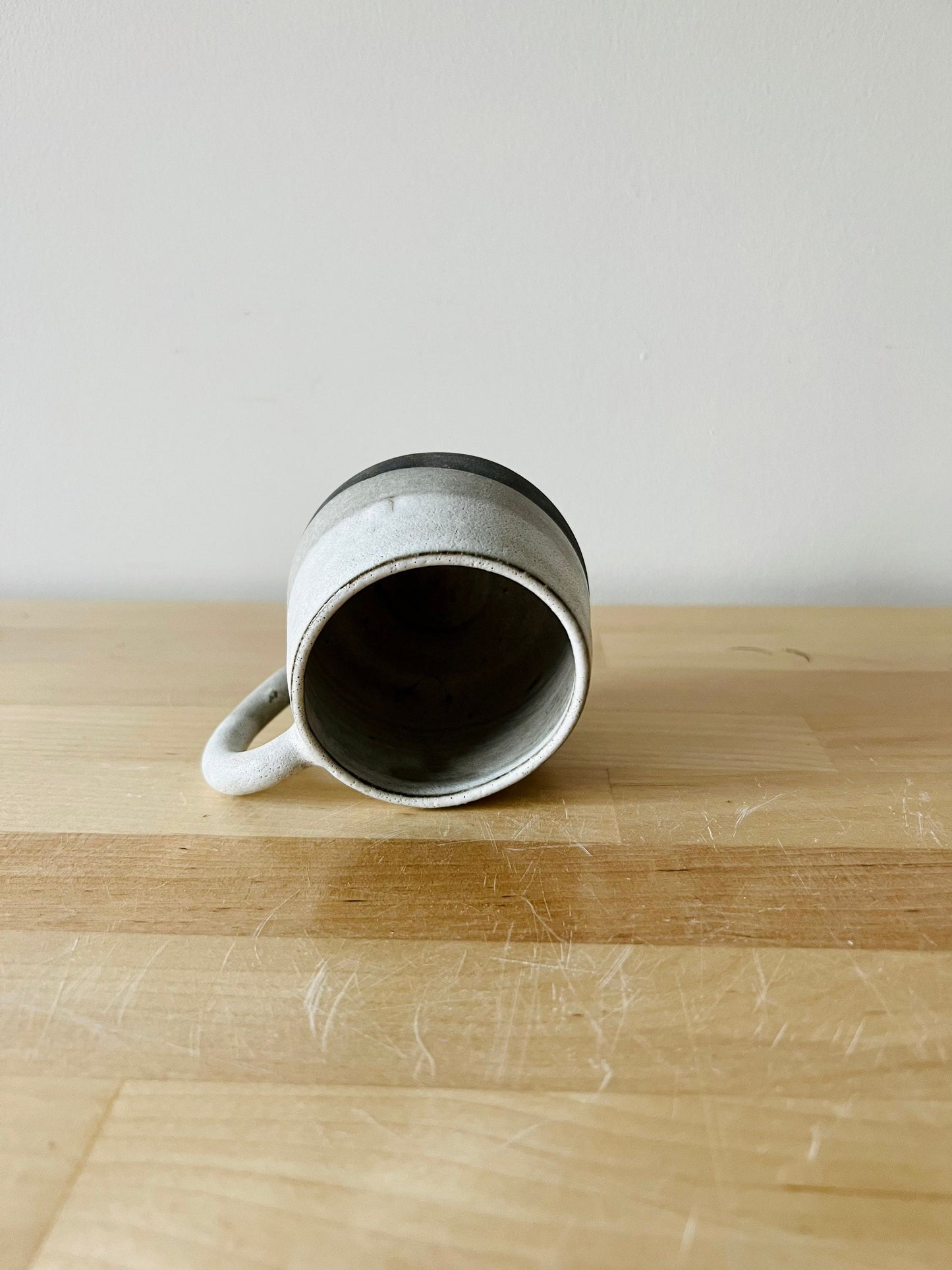 SECONDS-oversized rounded espresso cup- coffee mug-chocolate and white- handmade kitchen decor