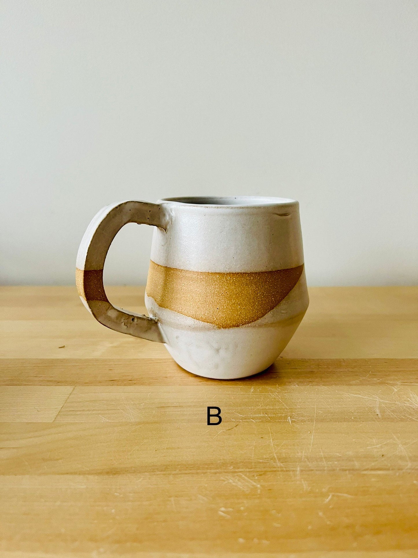 SECONDS-Cross cross angled mugs - white mugs - handmade-