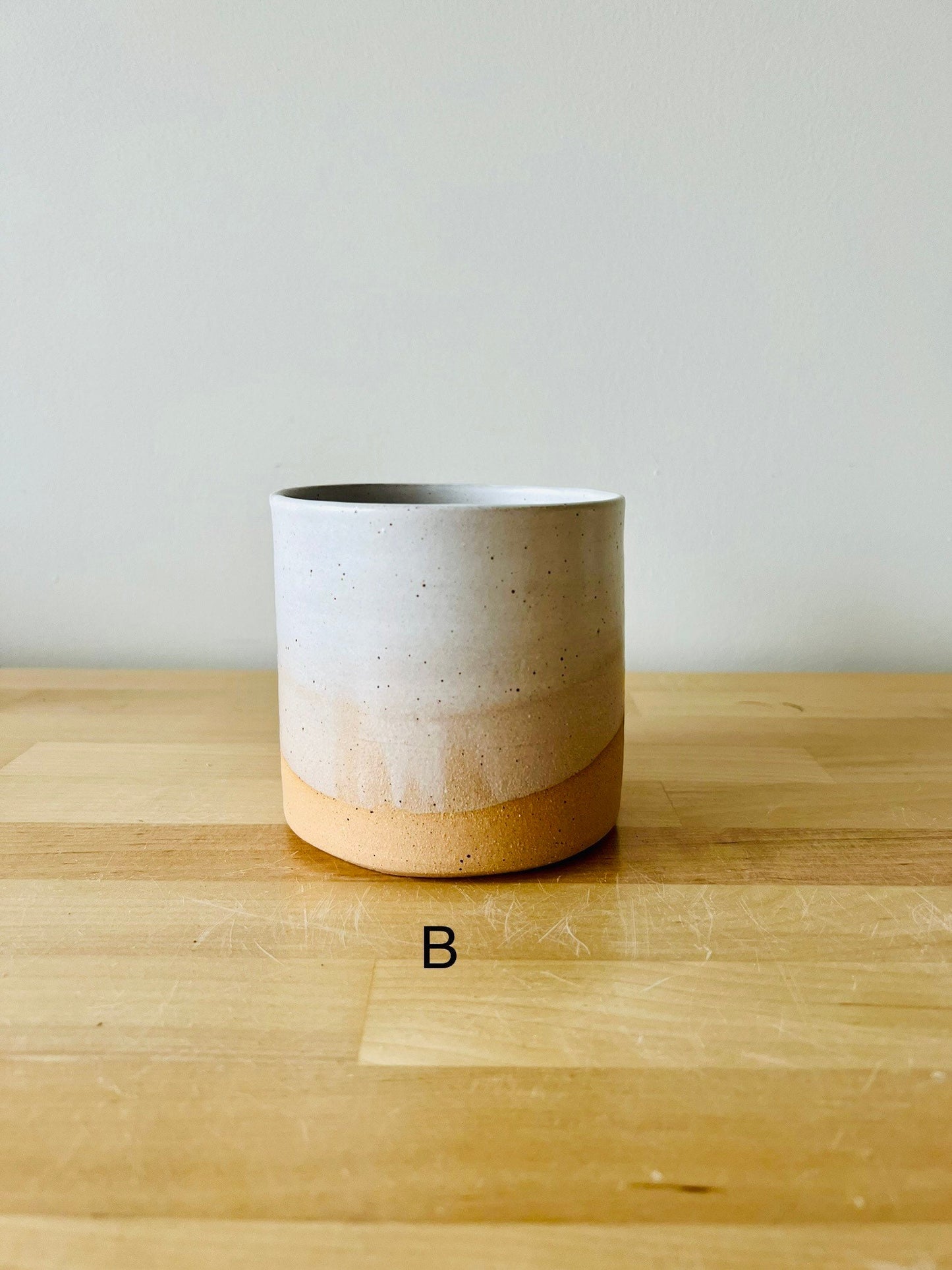 SECONDS-Cylinder Succulent pot with drain hole. 4". White. Ceramic