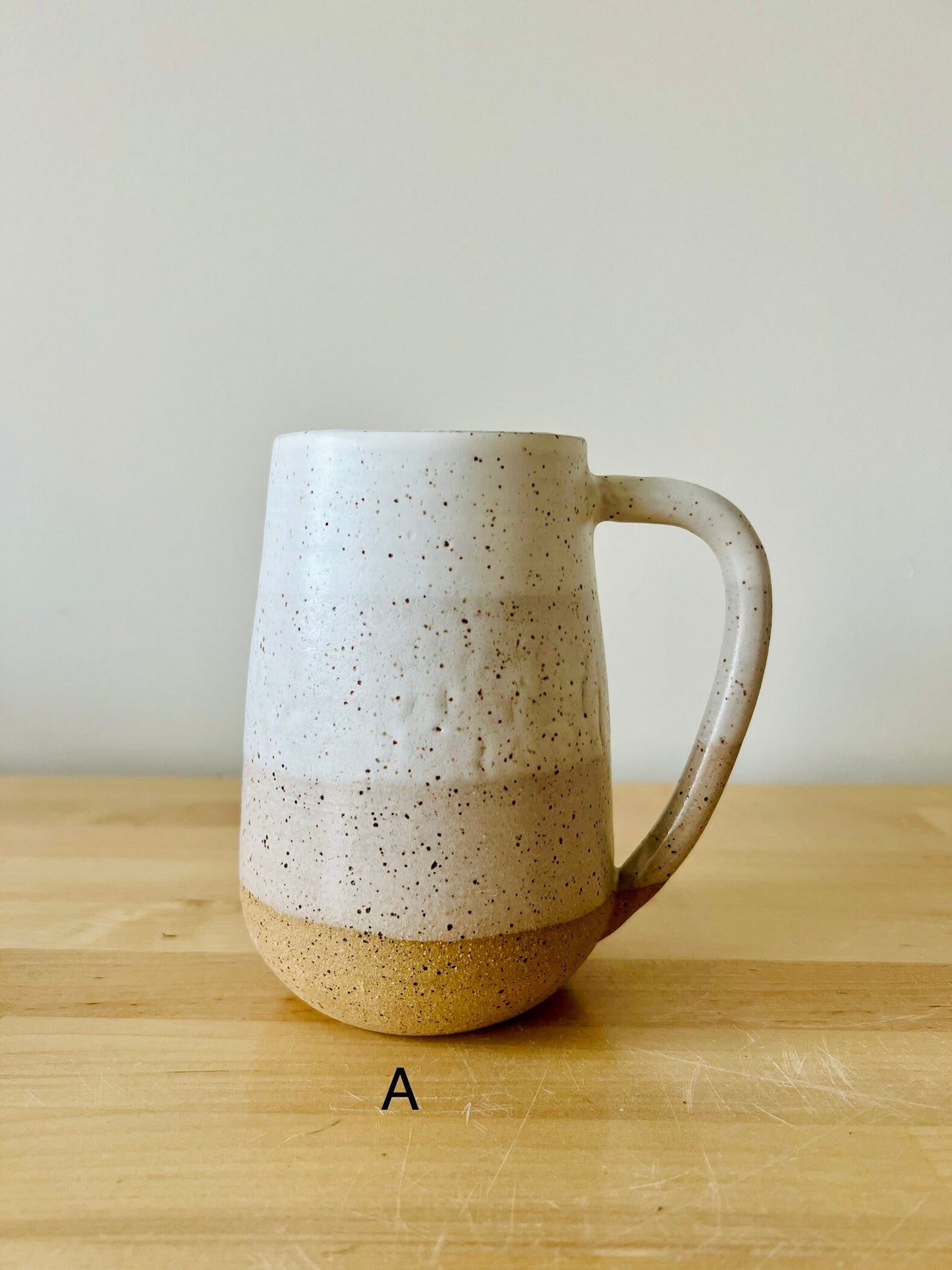 SECONDS-Round Bottom Mugs- white and speckled- handmade coffee mugs