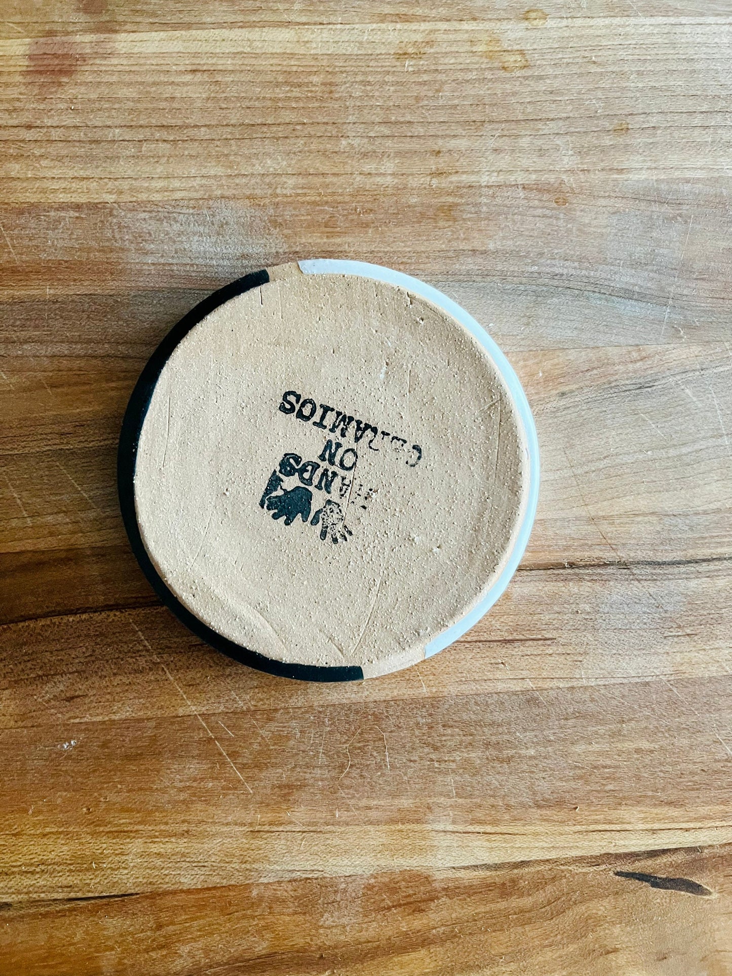 coasters. ceramic coasters. black white and beige. handmade