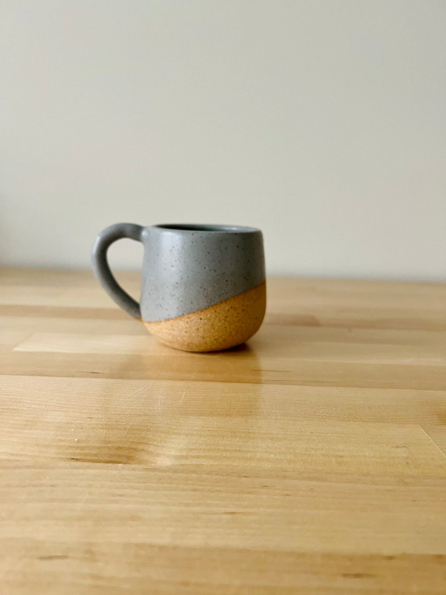 gray oversized rounded espresso cup- coffee mug- handmade kitchen decor- sample sale