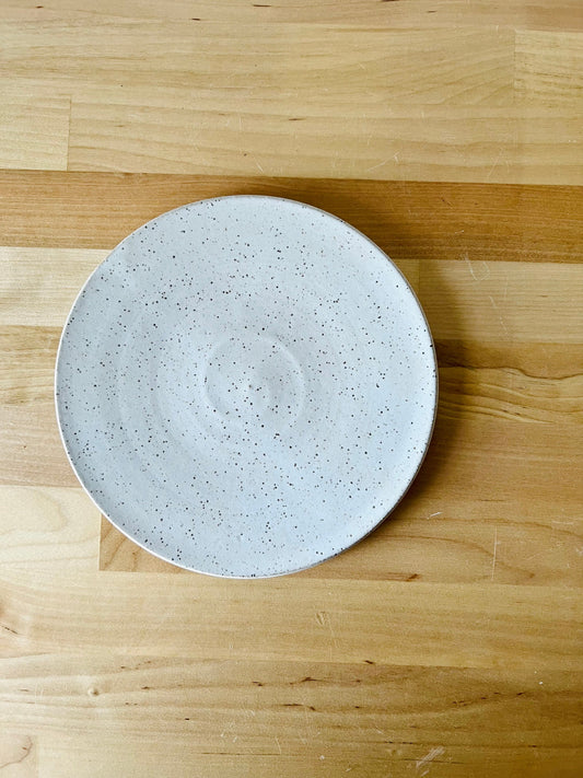 SECONDS-ceramic plates-  speckled whites-multipurpose dish-kitchenware