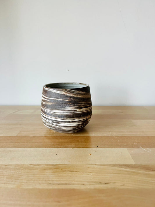 seconds-marbled clay tumbler- handmade ceramics