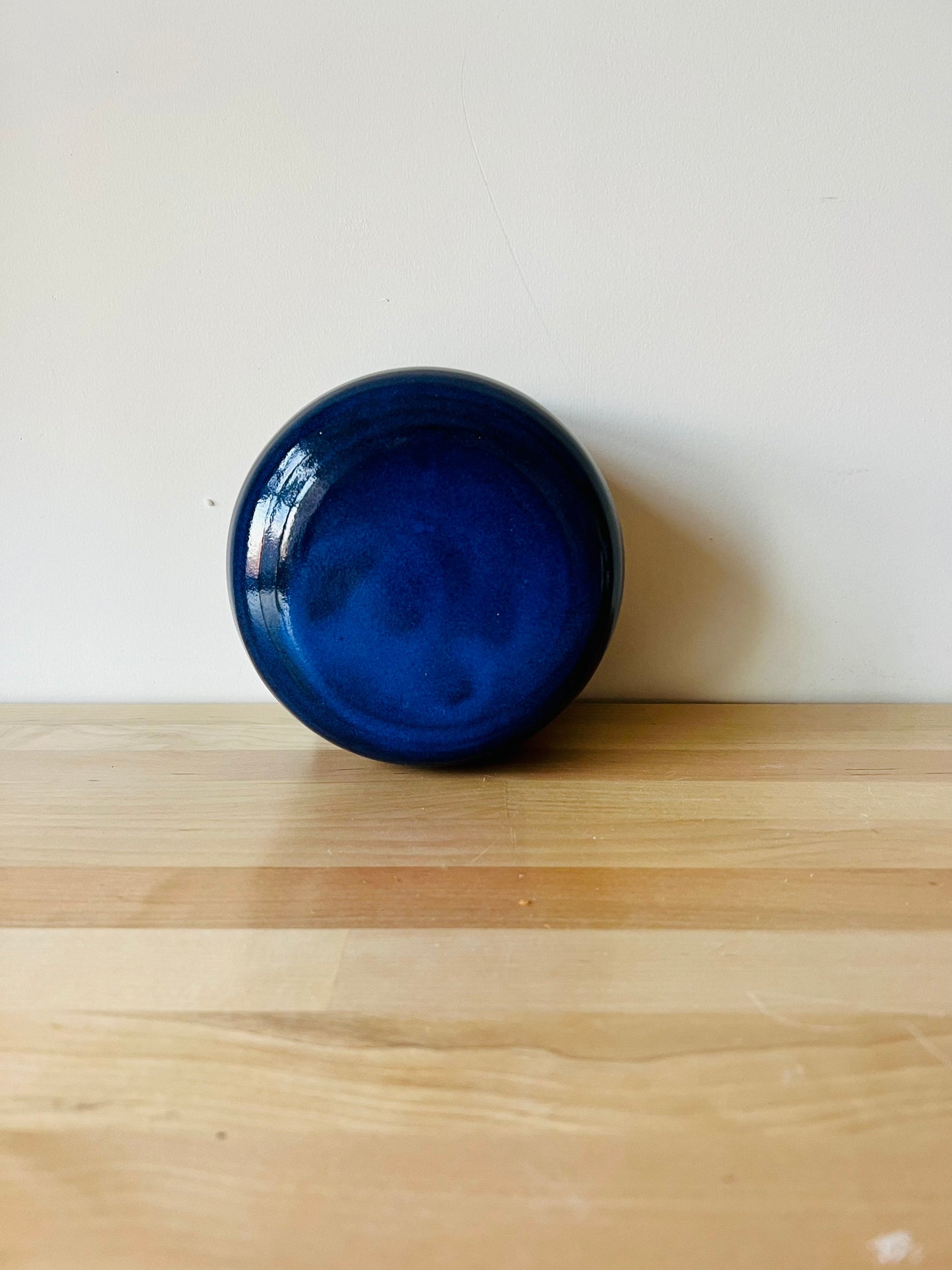 seconds- Hanging orb planter blue -ceramic