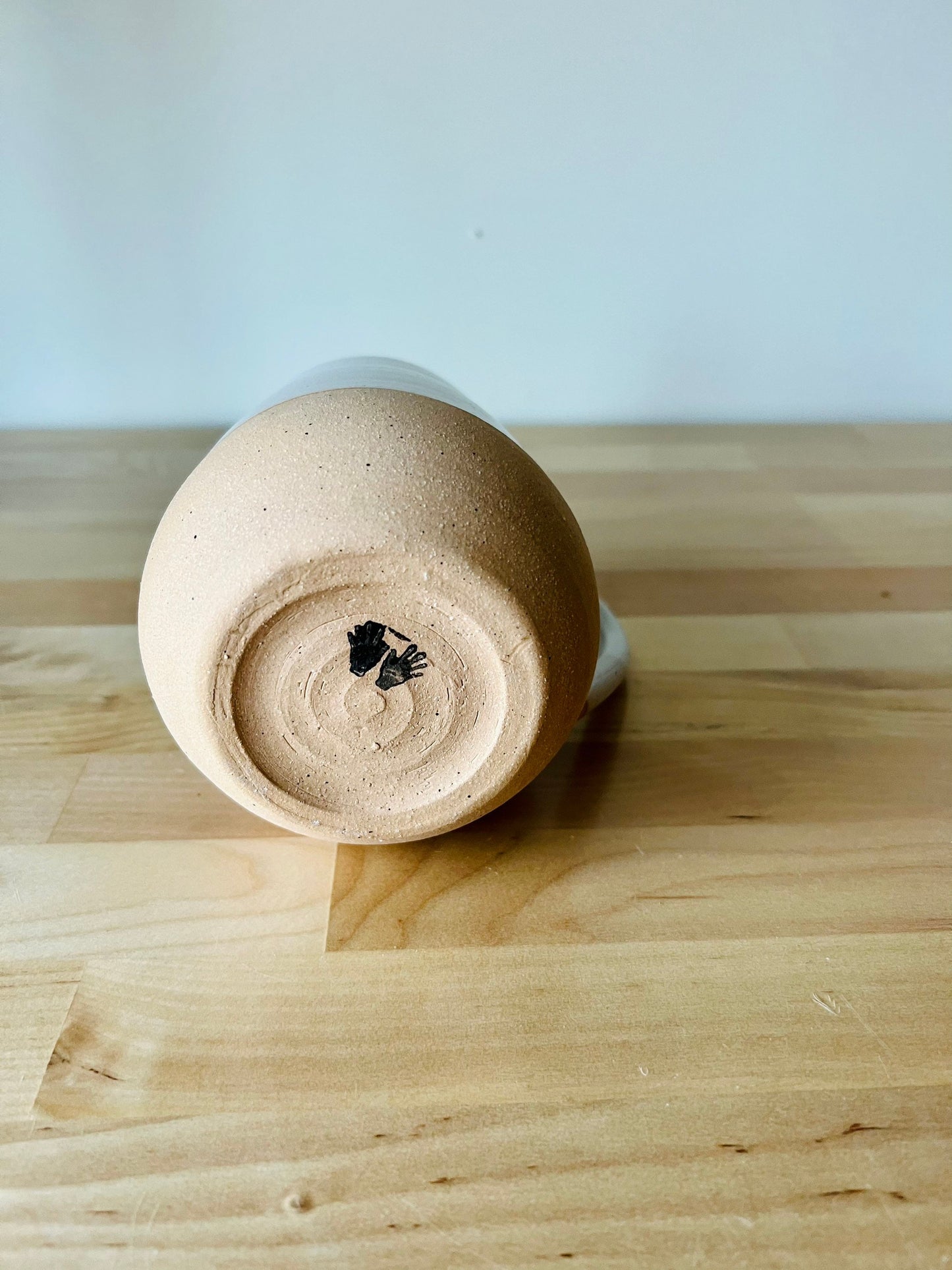 Limited edition- lightly speckled tall coffee mug- handmade ceramics