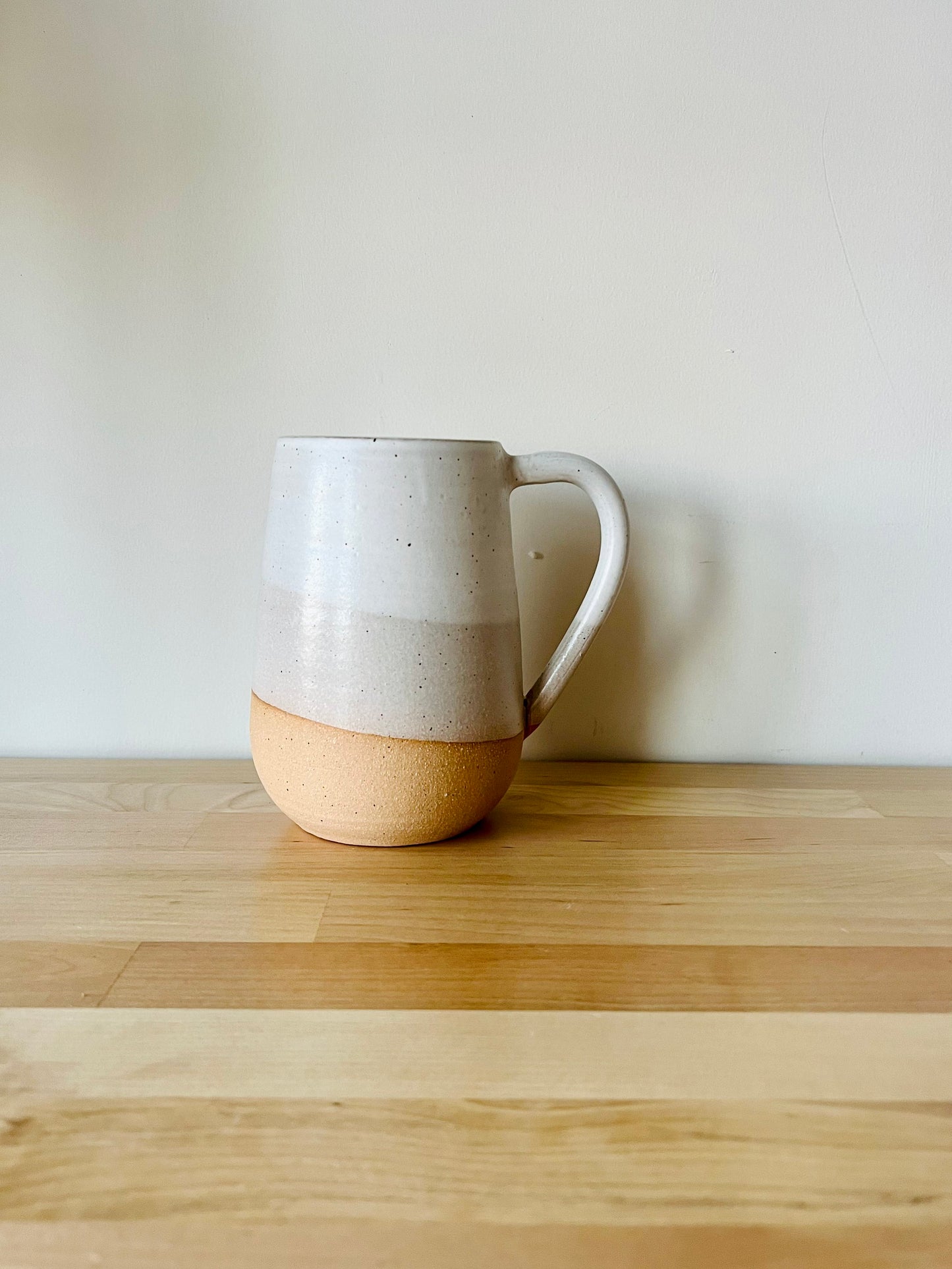 Limited edition- lightly speckled tall coffee mug- handmade ceramics