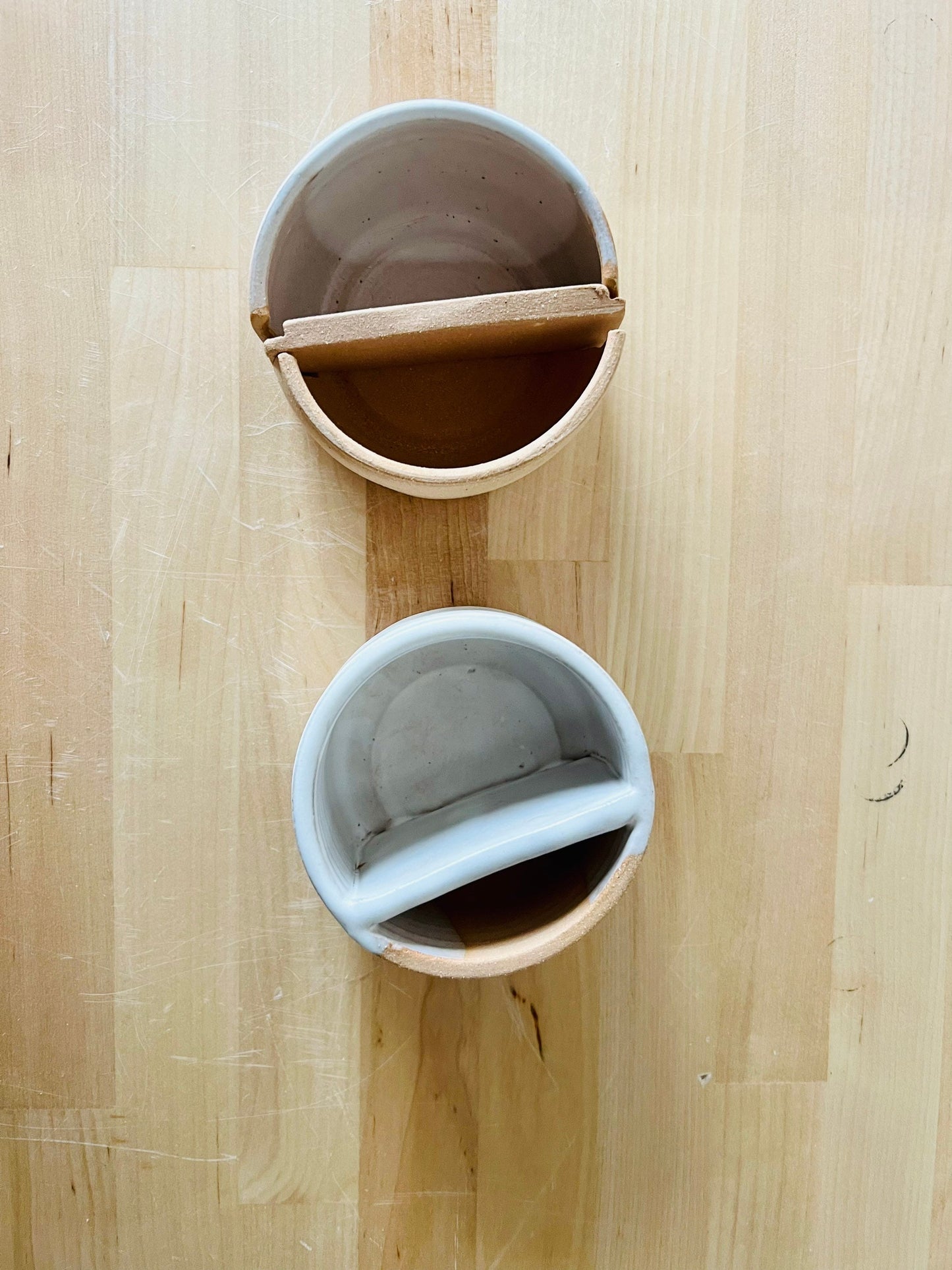 SECONDS-matchstick duo- ceramic Matchstick holder- With discard slot- Strike on side