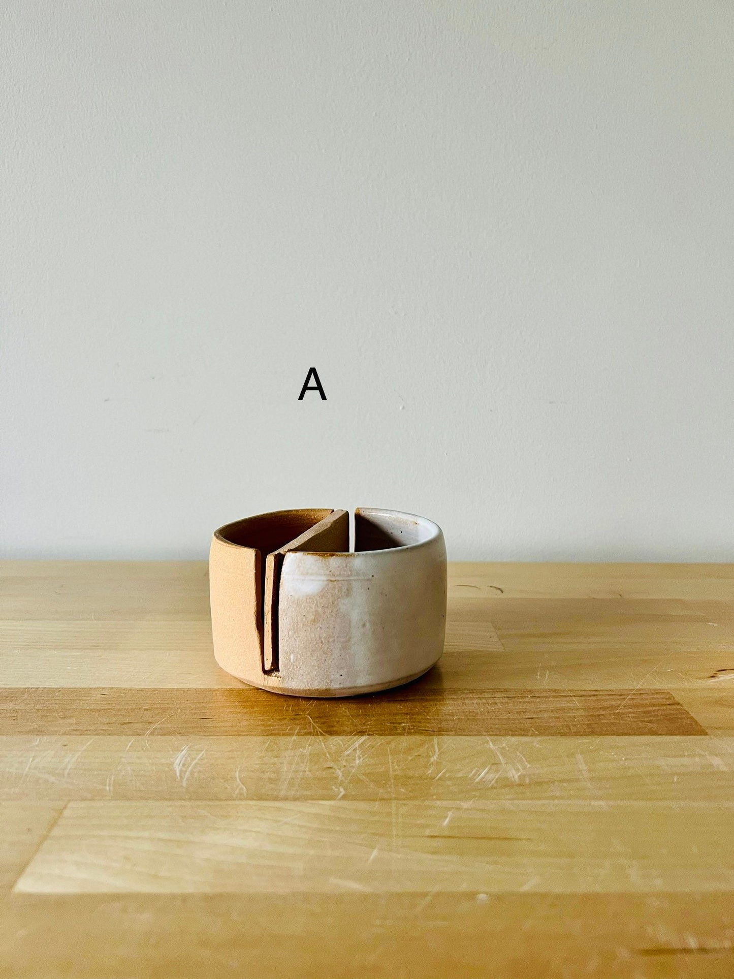 SECONDS-matchstick duo- ceramic Matchstick holder- With discard slot- Strike on side