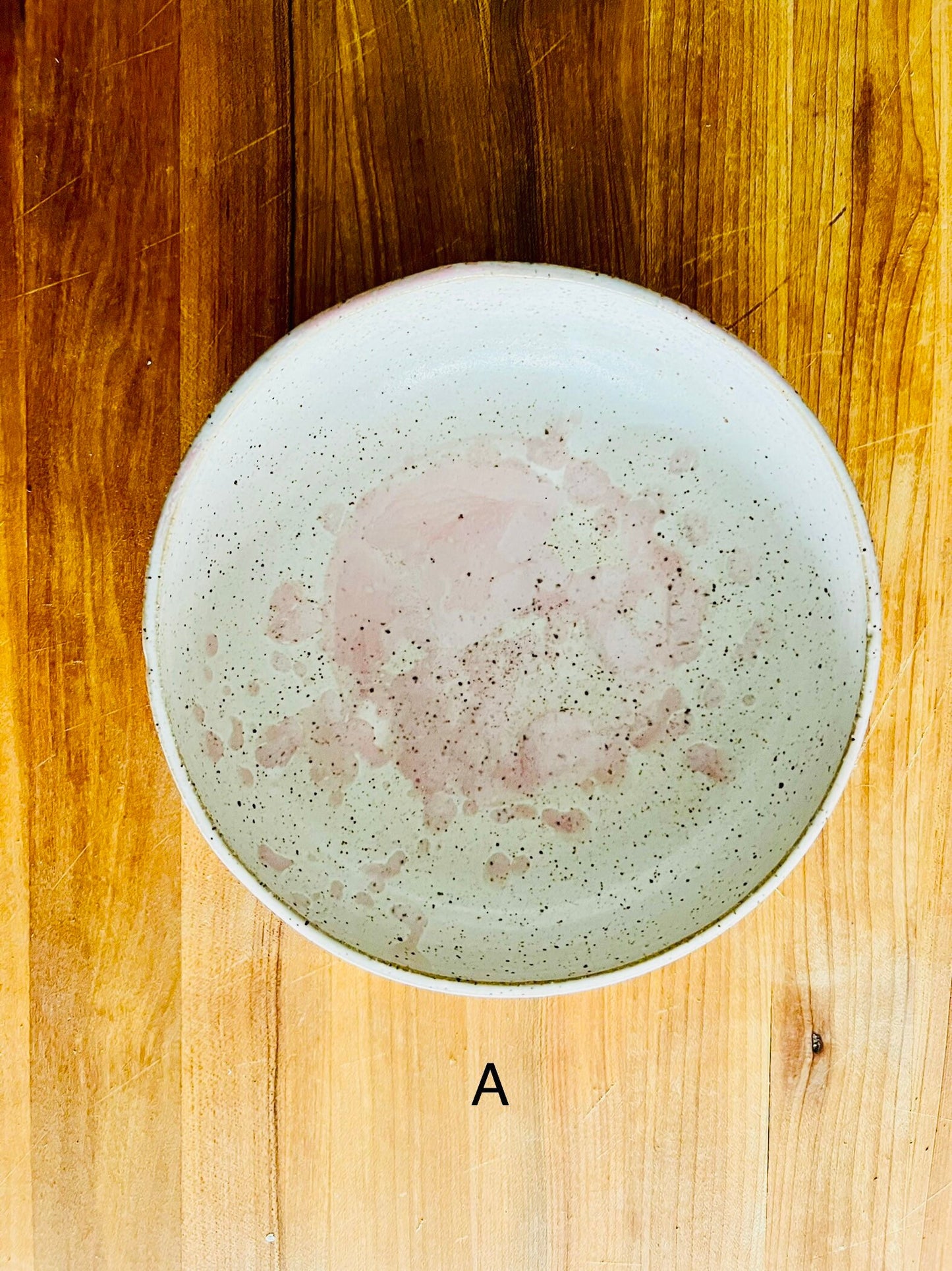 SECONDS- pink and pearl Cross cross wide bottom bowls. Handmade. white.