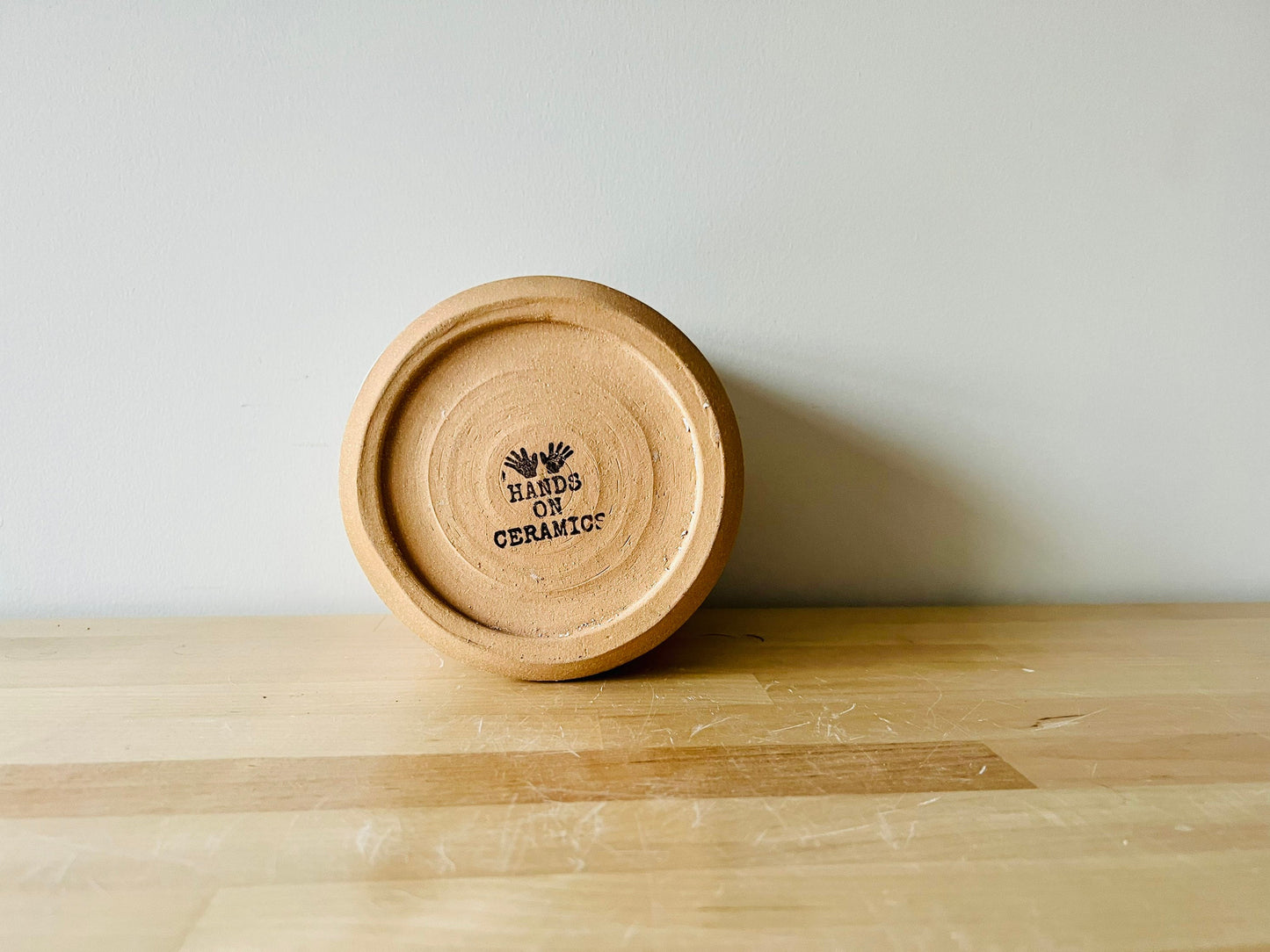 SECONDS- criss cross sunrise utensil holder- ceramic crock