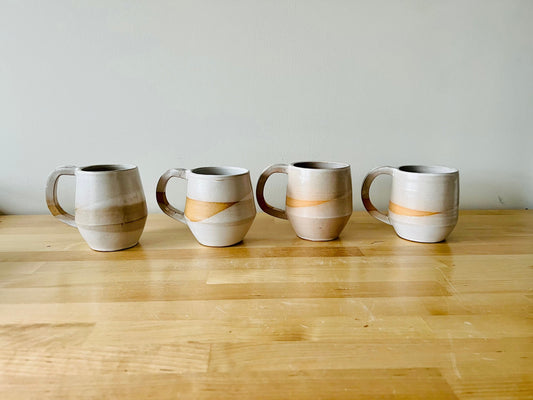 SECONDS-Cross cross angled mugs - white mugs - handmade-
