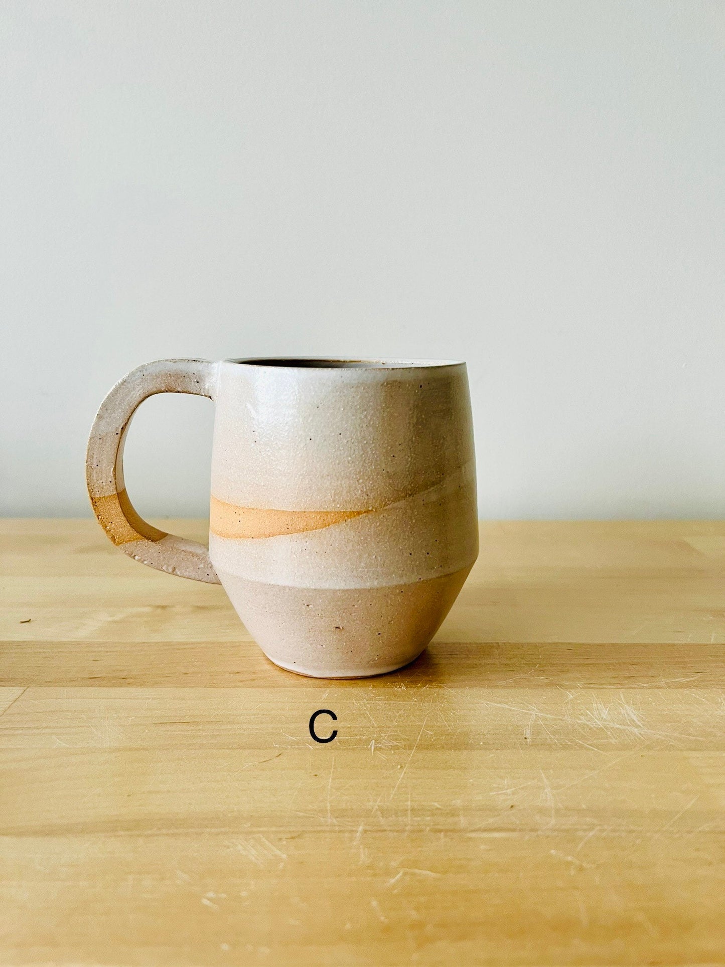 SECONDS-Cross cross angled mugs - white mugs - handmade-