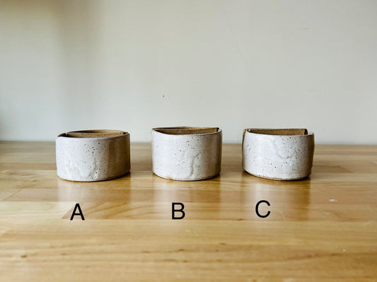 Seconds-matchstick duo- ceramic Matchstick holder- With discard slot- Strike on side