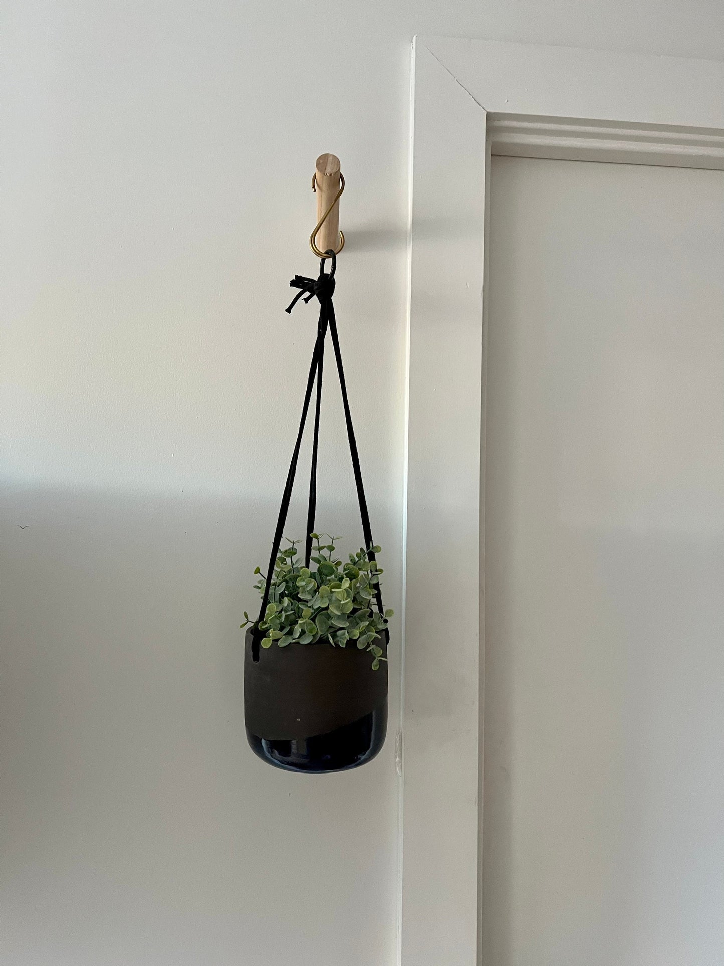 seconds- Hanging orb planter blue -ceramic