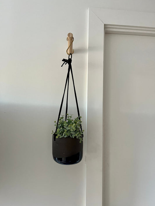 seconds- Hanging orb planter blue -ceramic