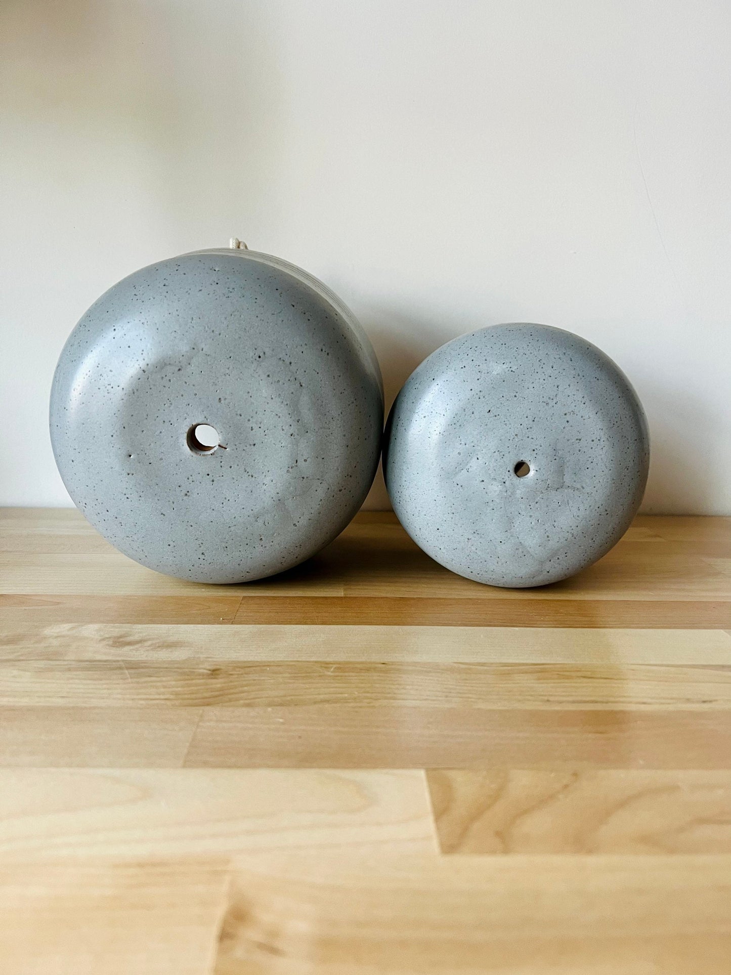 Limited Edition- Hanging Planter with Drainage Hole - Ceramic - Gray