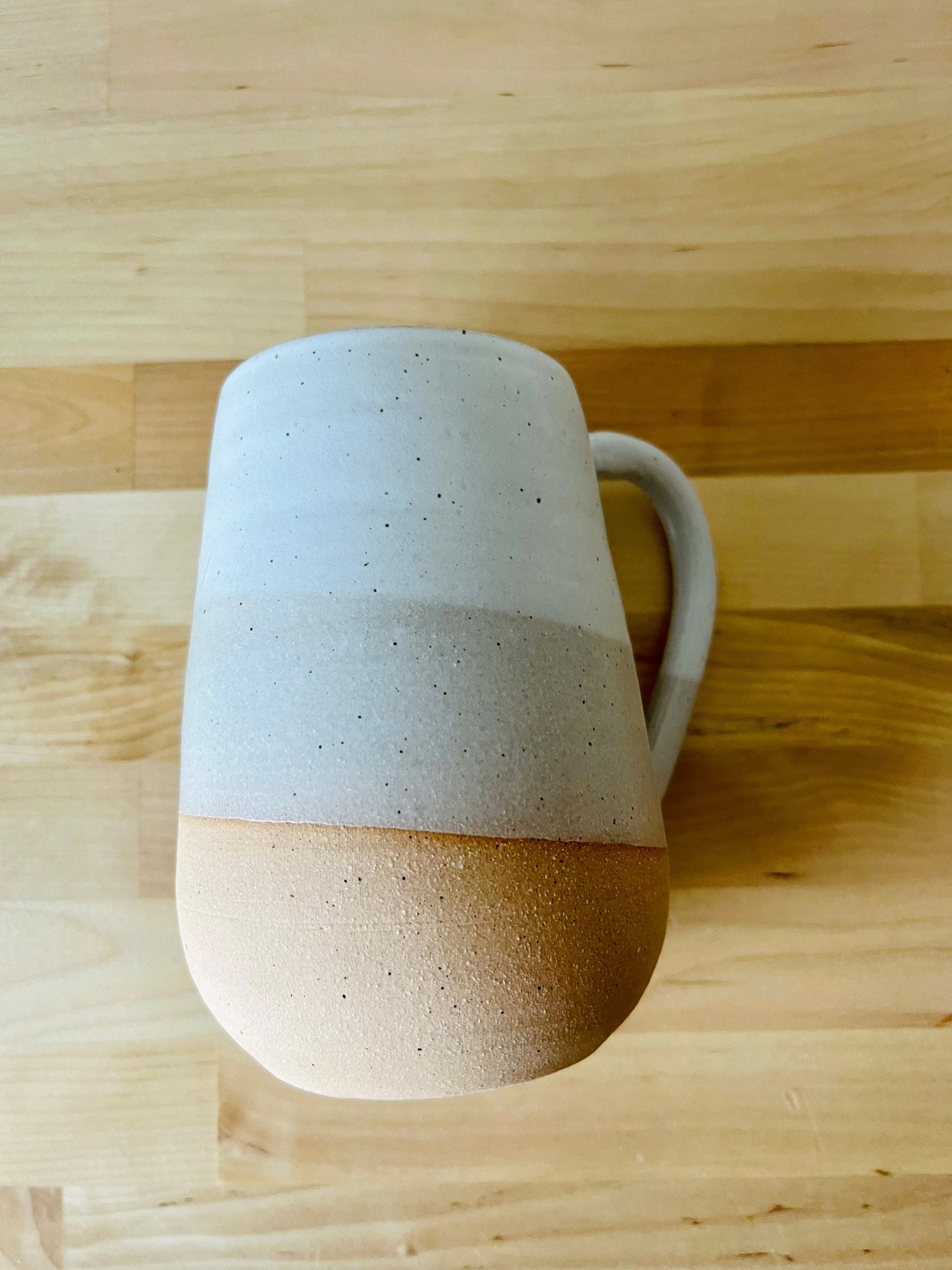 Limited edition- lightly speckled tall coffee mug- handmade ceramics