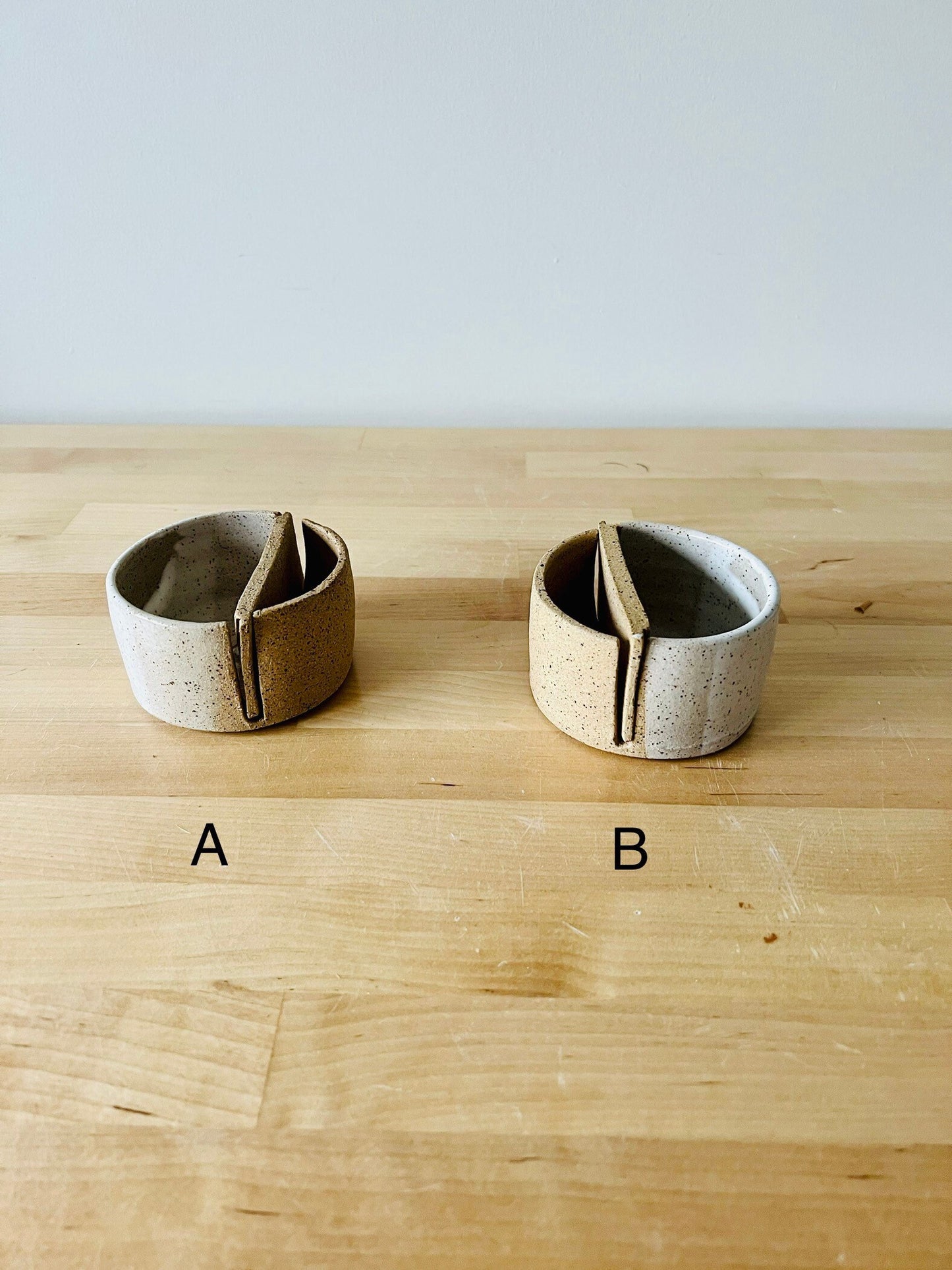 SECONDS-matchstick duo- ceramic Matchstick holder- With discard slot- Strike on side