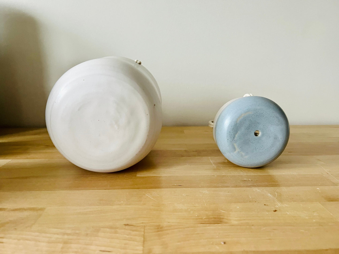 seconds-Hanging orb planter -ceramic - with drainage hole- size options