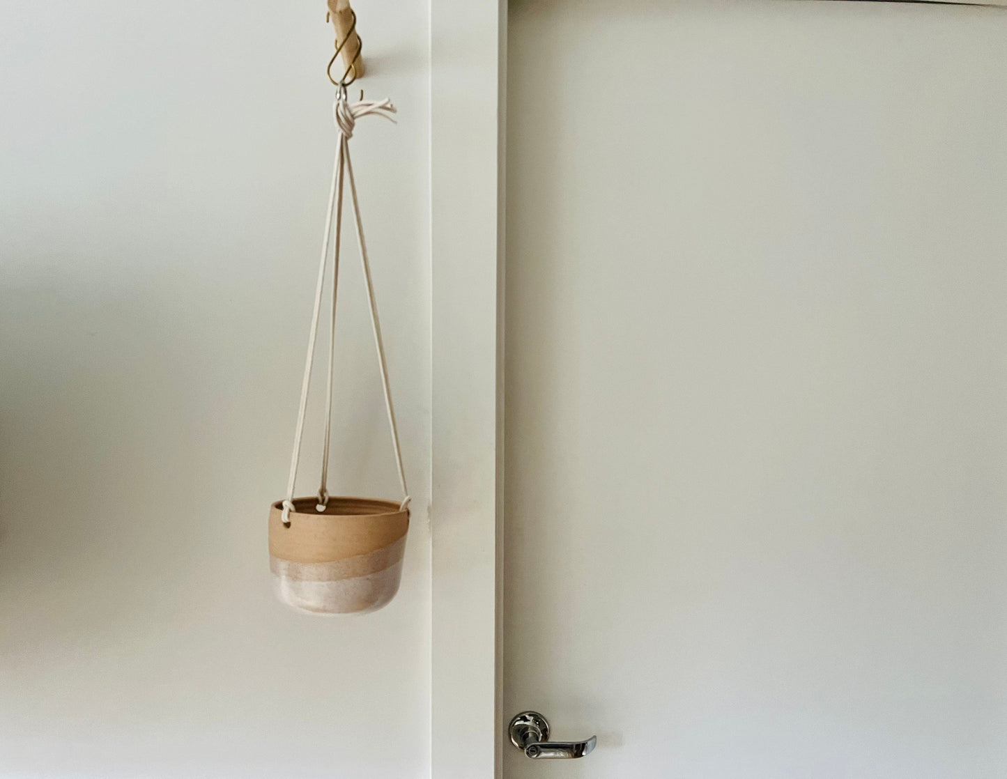 seconds-Hanging orb planter -ceramic- drainage hole