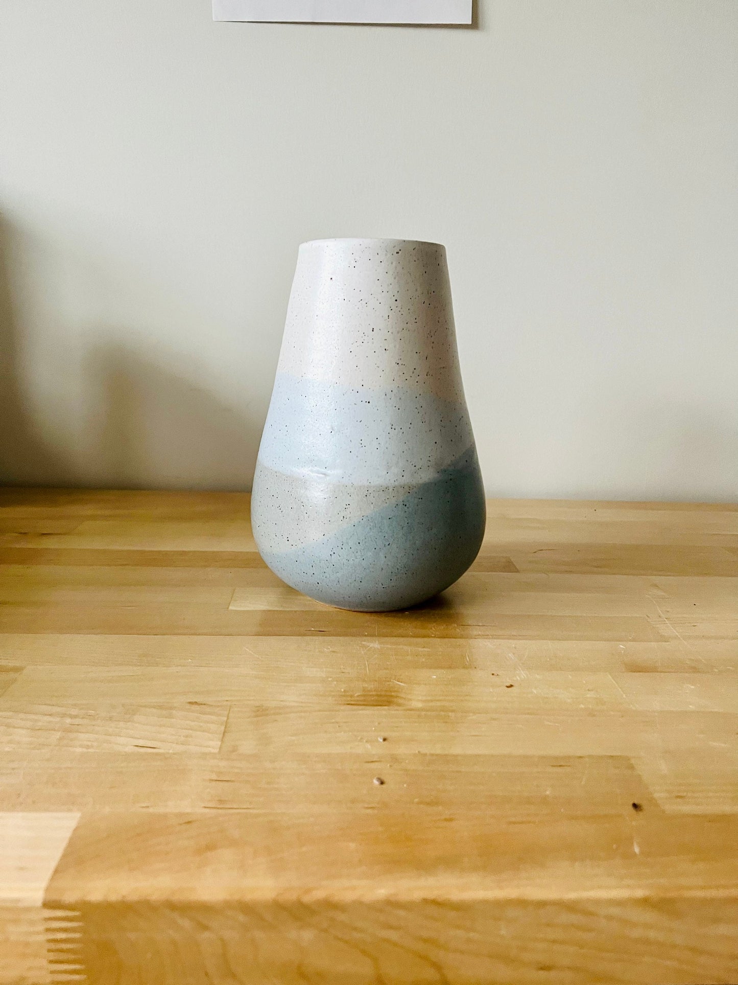 Ocean Blues criss cross tall cylinder vase. ceramic- color options- handmade ceramics