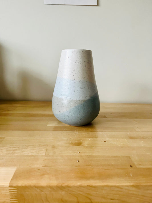 Ocean Blues criss cross tall cylinder vase. ceramic- color options- handmade ceramics