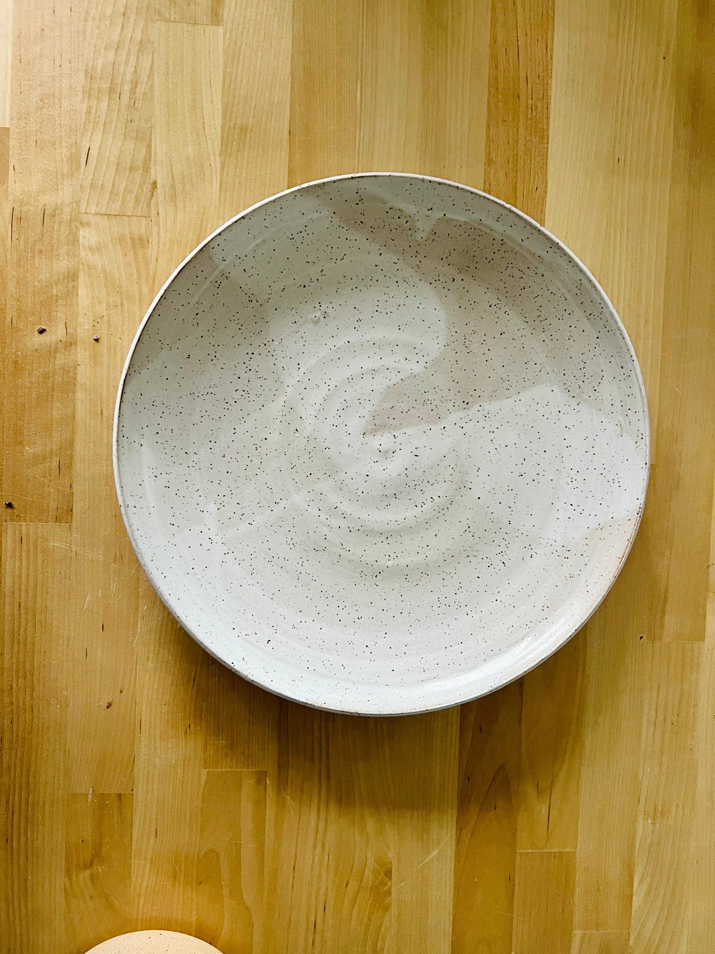 LIMITED EDITION -ceramic plates-  speckled whites-multipurpose dish-kitchenware