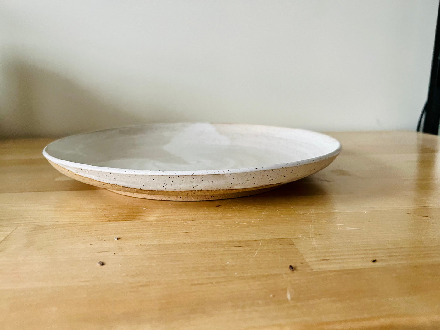 LIMITED EDITION -ceramic plates-  speckled whites-multipurpose dish-kitchenware