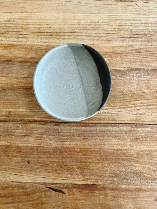 Seconds- Angeled ramekin- Small bowl- white and chocolate- Handmade.