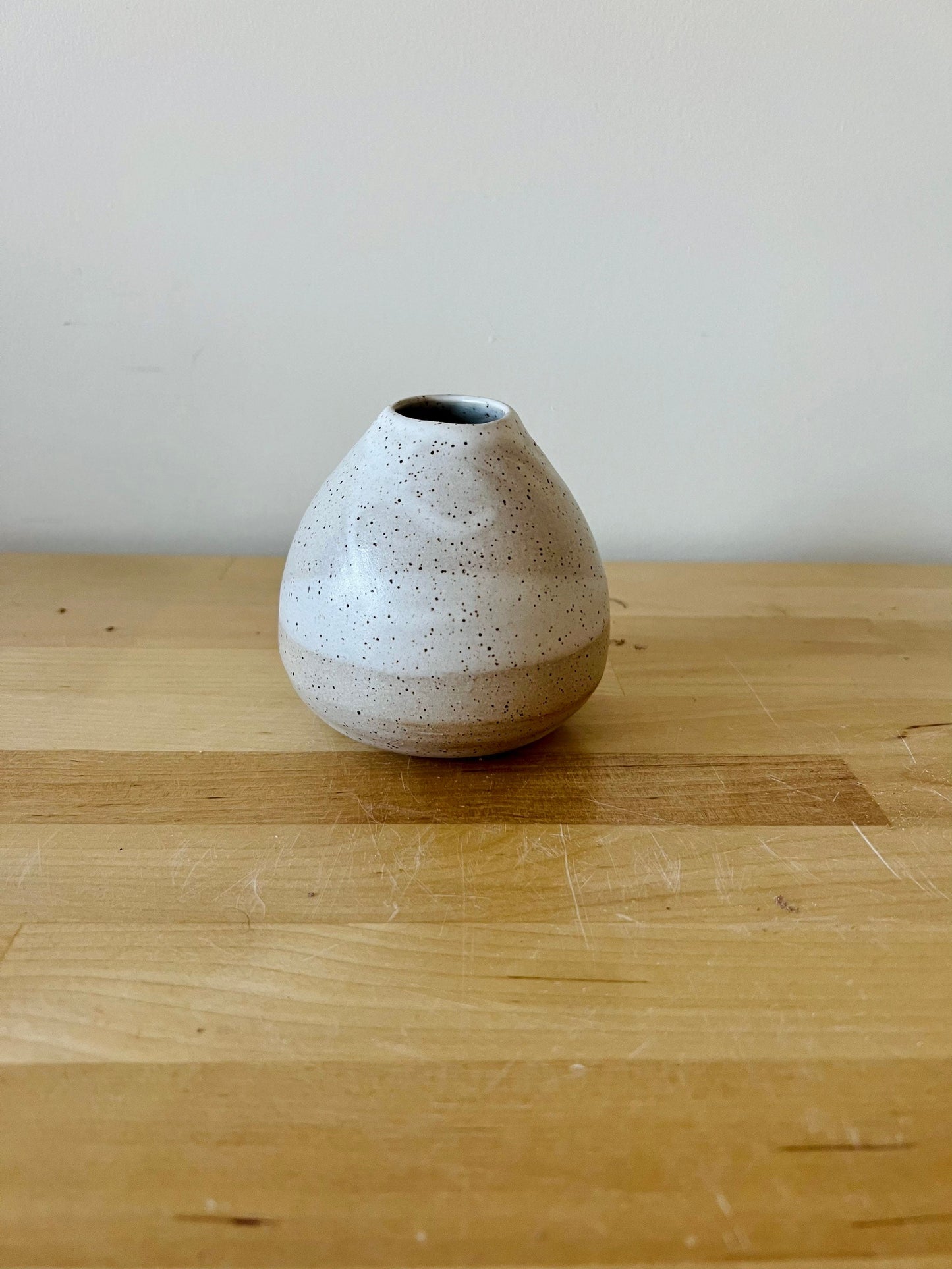 Seconds-criss cross bud vase- wide bottom- Ceramic vase- handmade- medium bud vase