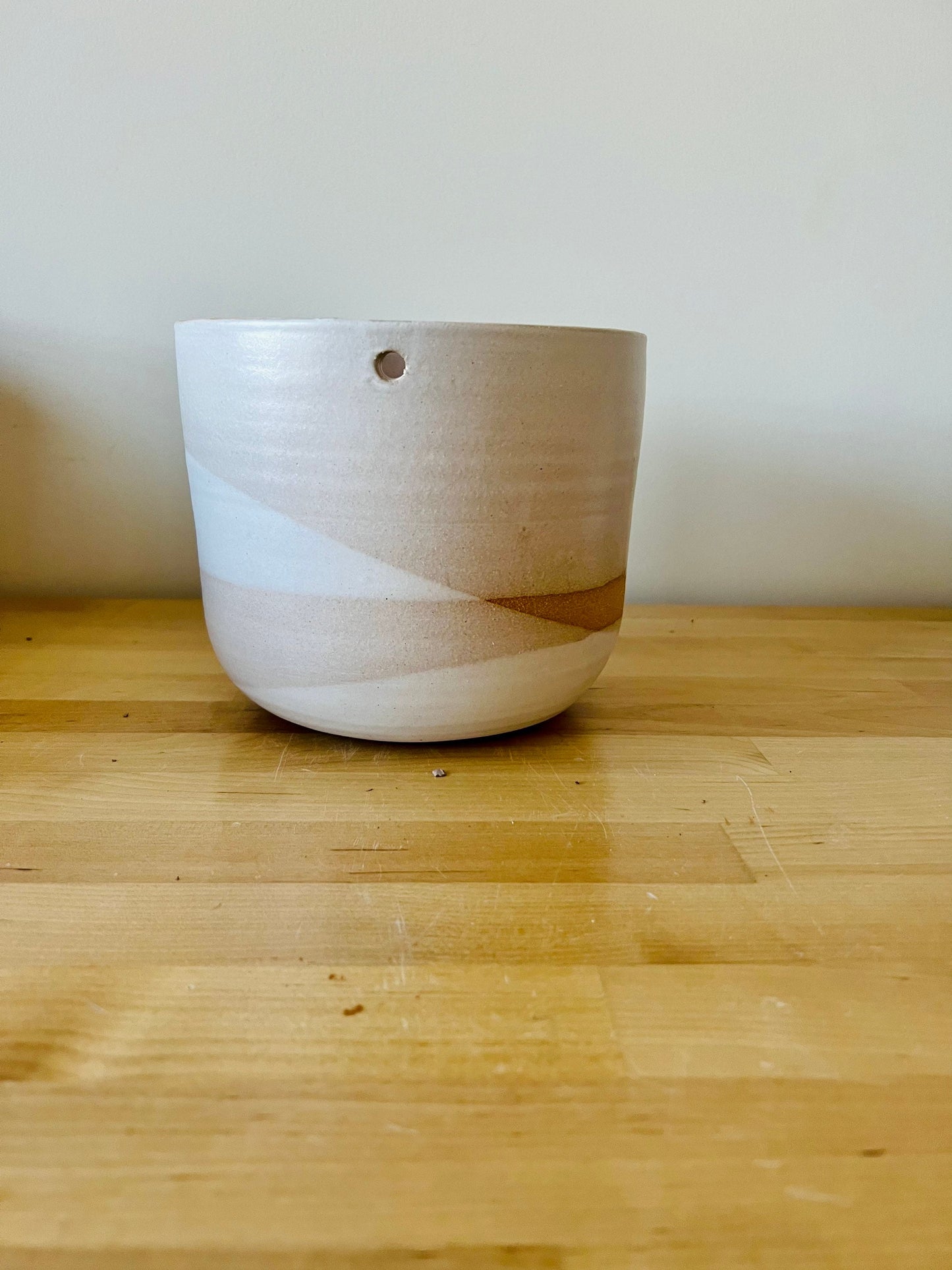 Hanging orb planter -ceramic - whites