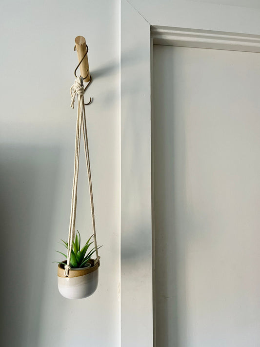 seconds- Hanging orb planter -ceramic -white