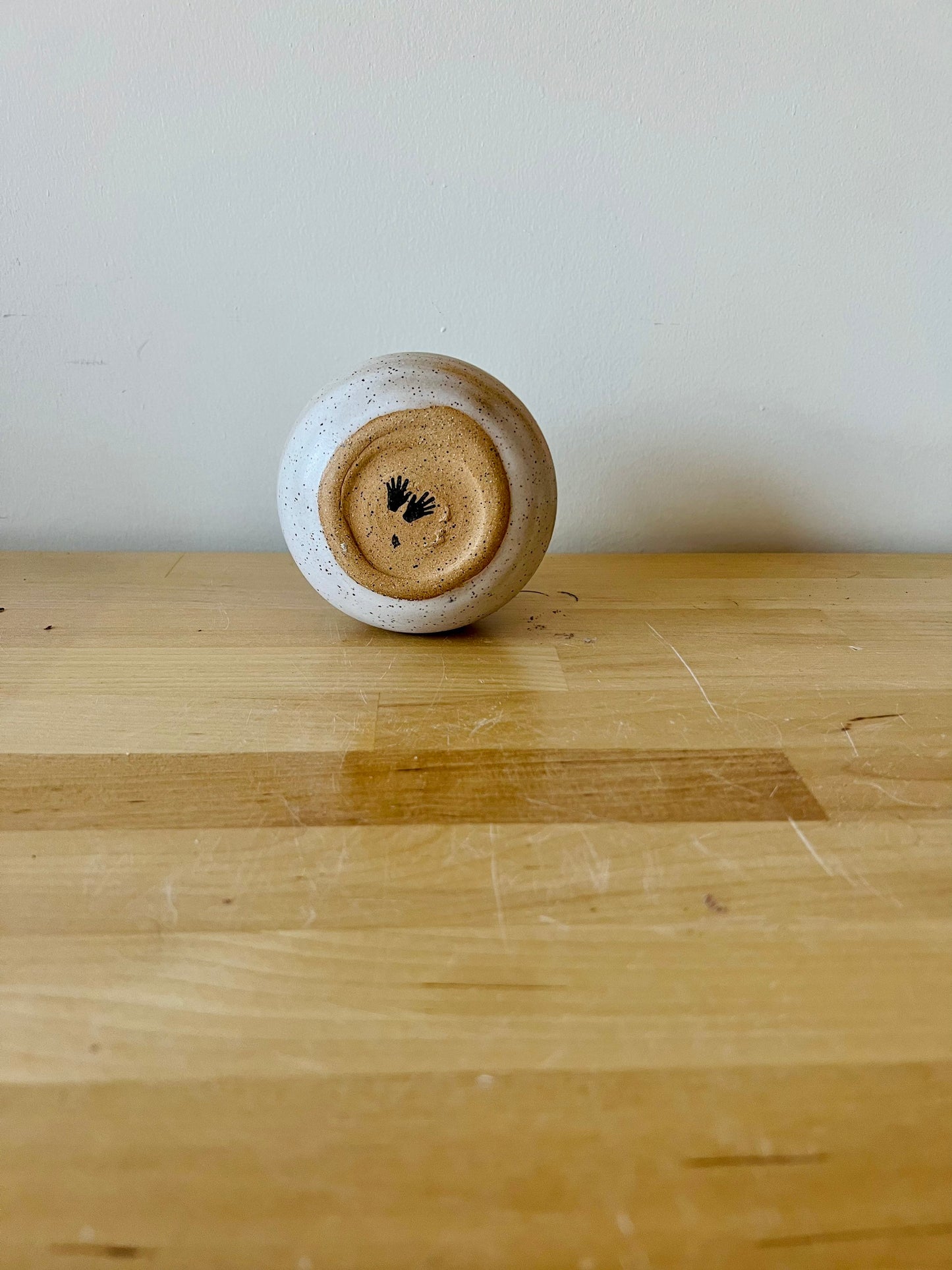 Seconds-criss cross bud vase- wide bottom- Ceramic vase- handmade- medium bud vase