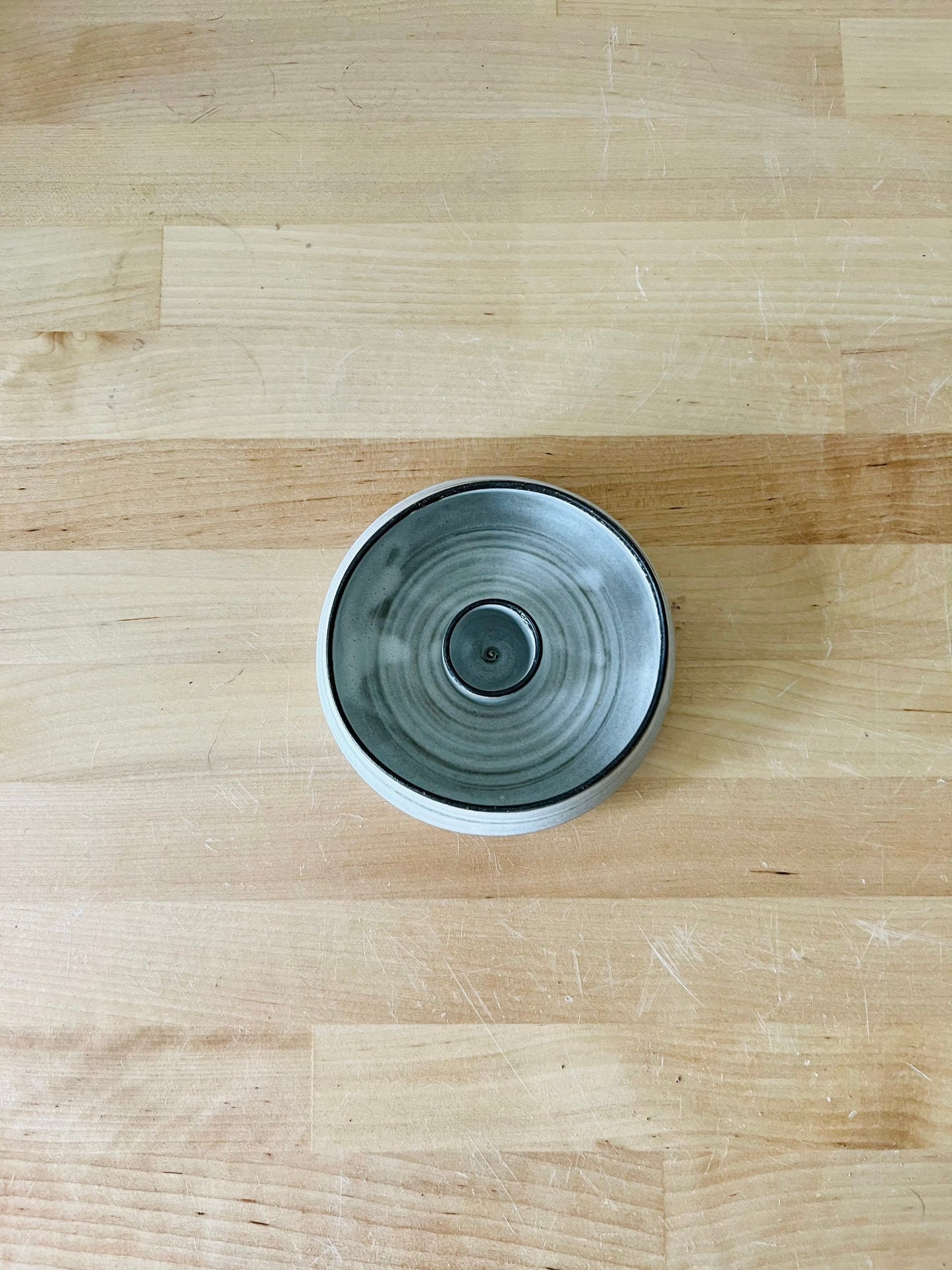 Seconds-Angled candle holder for taper candle. Handemade. White. Ceramic.