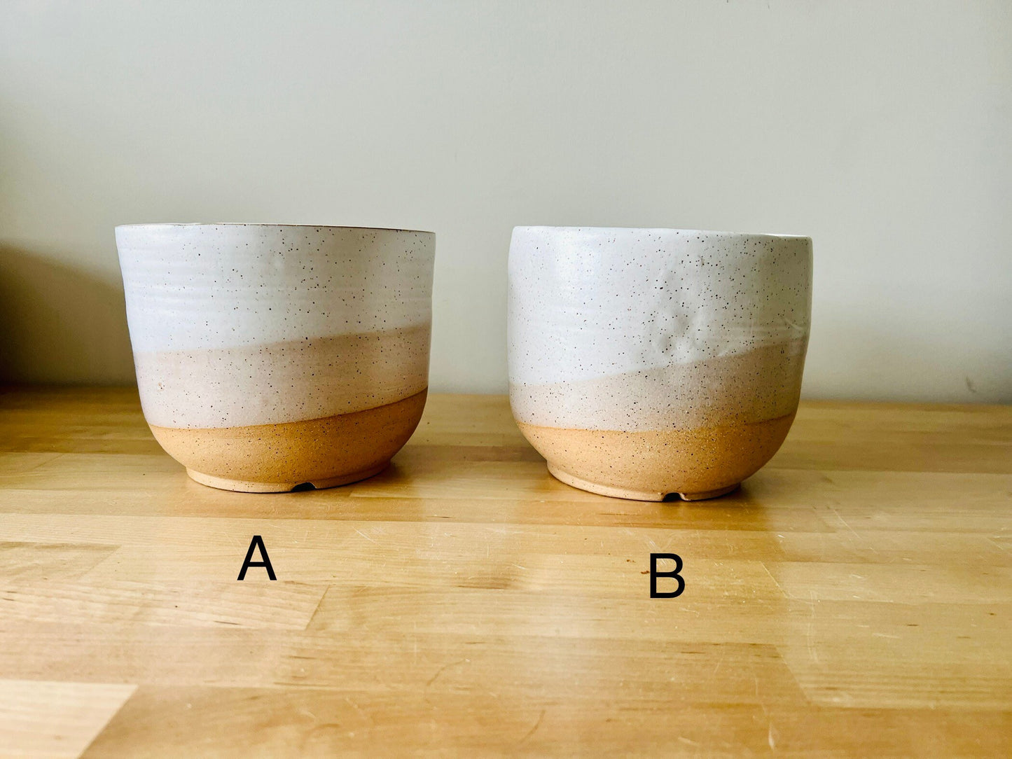 Seconds- 6 inch Round Bottom planter. white. Ceramic.