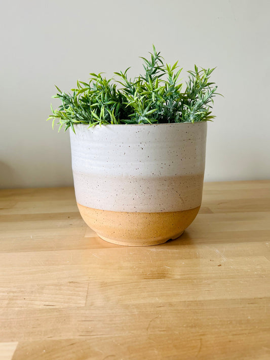 Seconds- 6 inch Round Bottom planter. white. Ceramic.