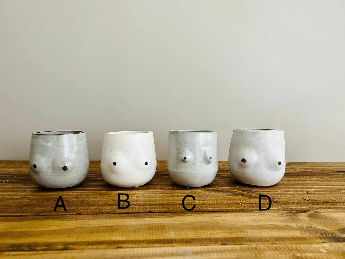 Samples- boob cup- ceramic- handmade-whites