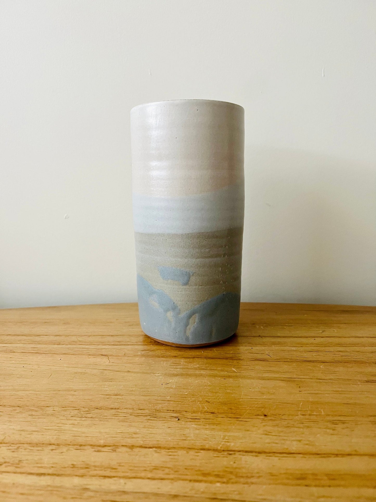 SECONDS- criss cross tall cylinder vase. ceramic- handmade ceramics