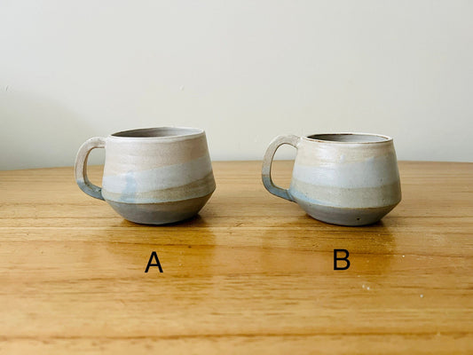 SECONDS-angular espresso cup-small coffee mug- ceramic-blues- handmade kitchen decor