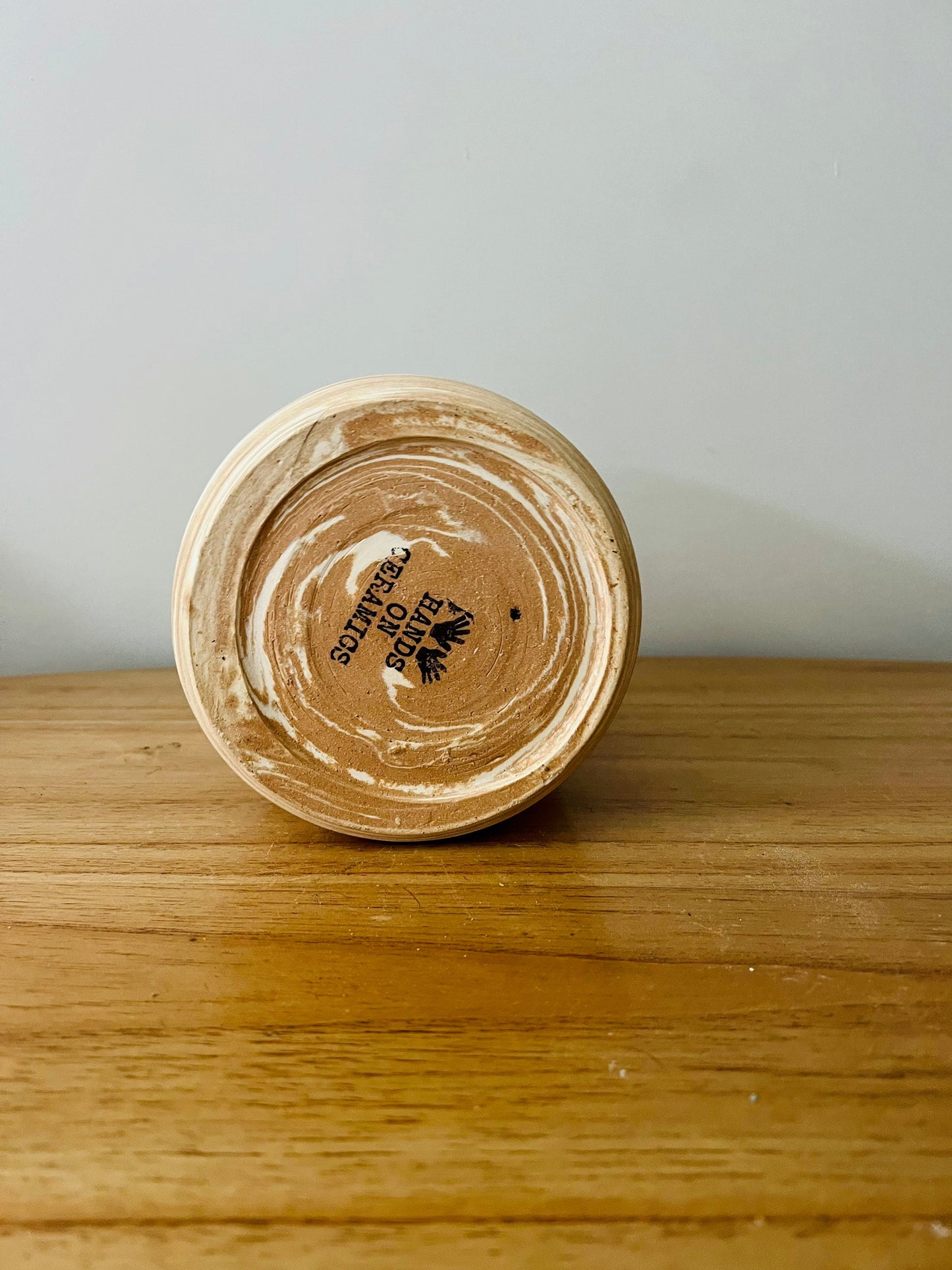 Seconds - sample sale - criss cross utensil holder- ceramic crock- marbled