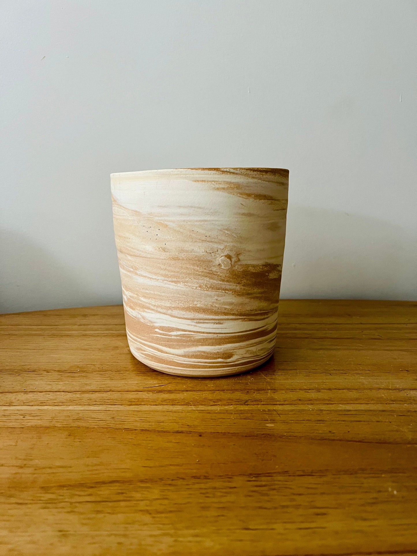 Seconds - sample sale - criss cross utensil holder- ceramic crock- marbled