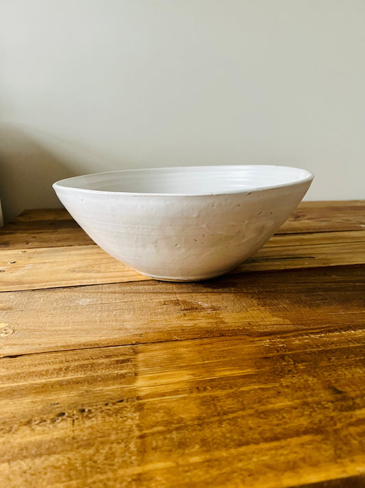 SECONDS- ceramic serving bowl- fruit bowl-salad server-multipurpose dish-kitchenware- bowls- White