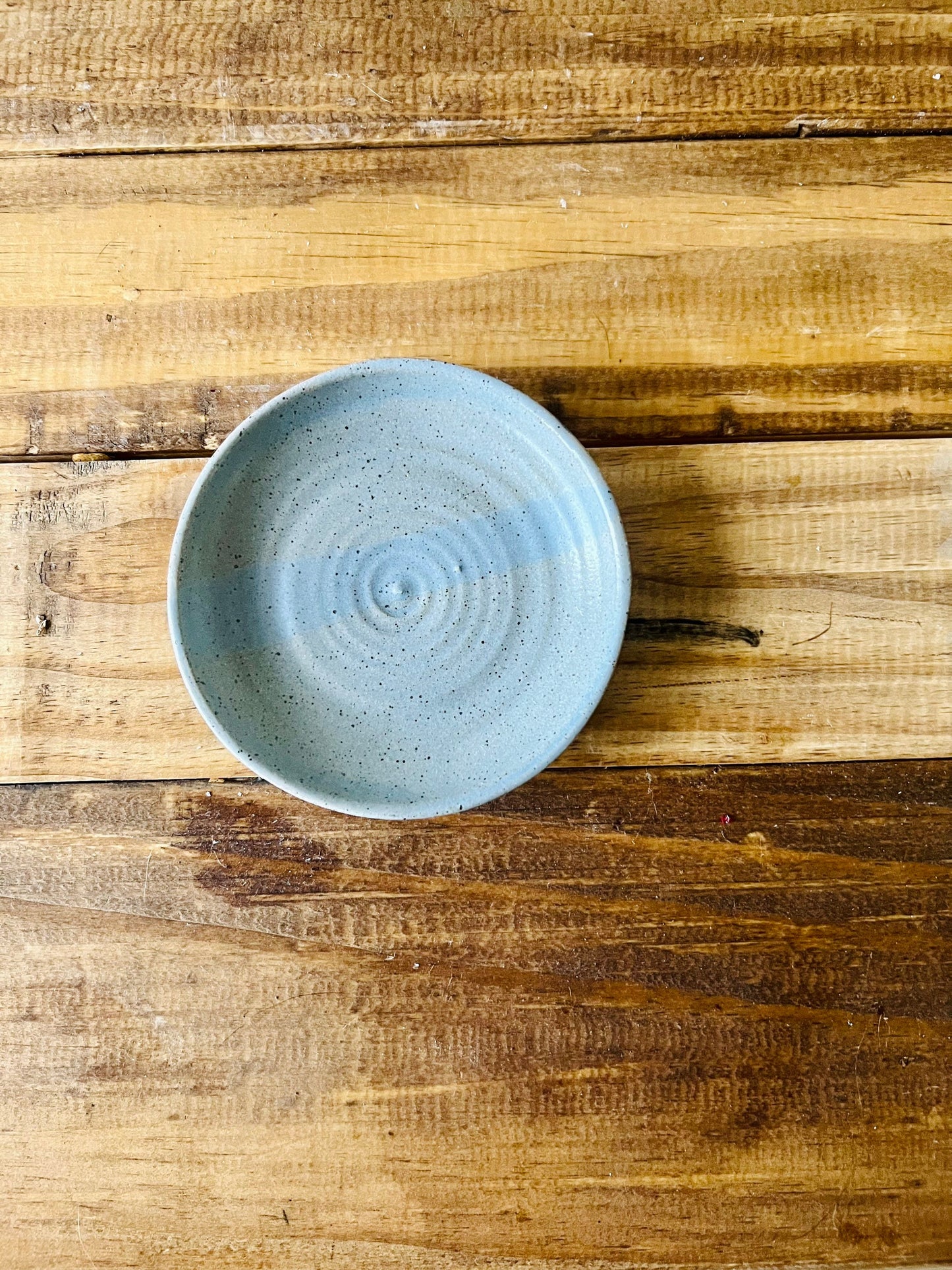 SECONDS- blue gray small dish- tray- handmade ceramic
