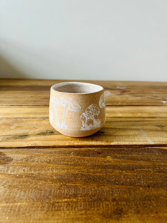 sample- shroom cup. ceramic espresso cup- coffee mug- small tumbler