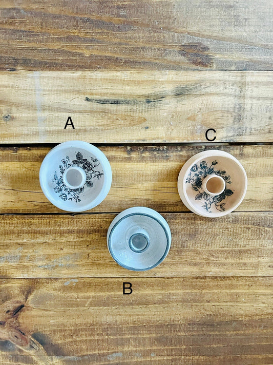 Seconds - Angled Candle Holder for Taper Candle - White - Handmade Ceramic - Color Options