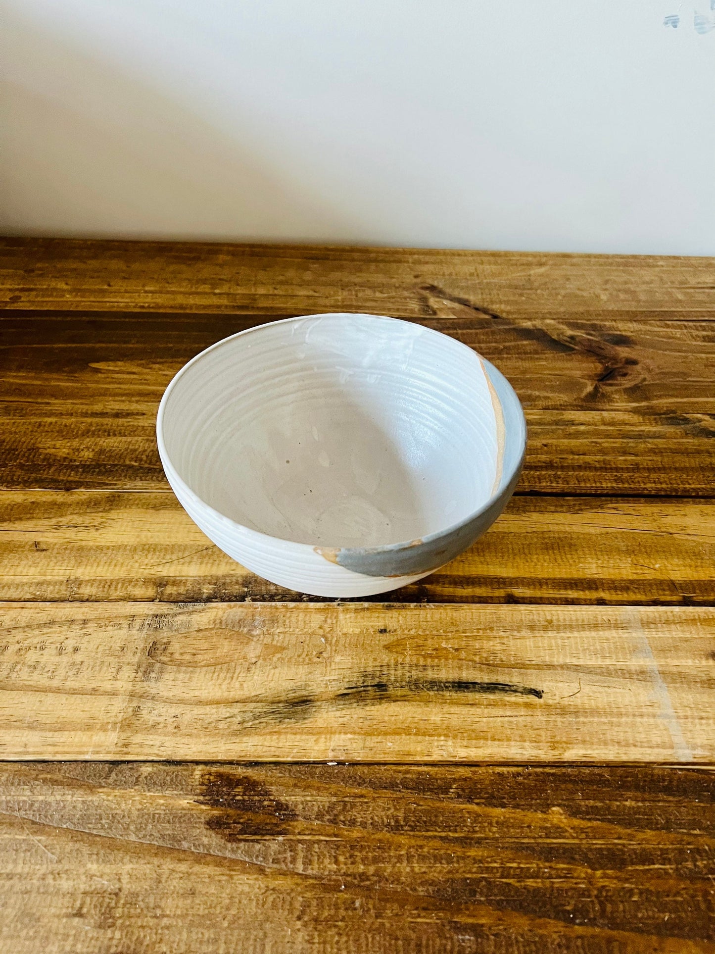 Seconds- gray and white oversized cereal bowl