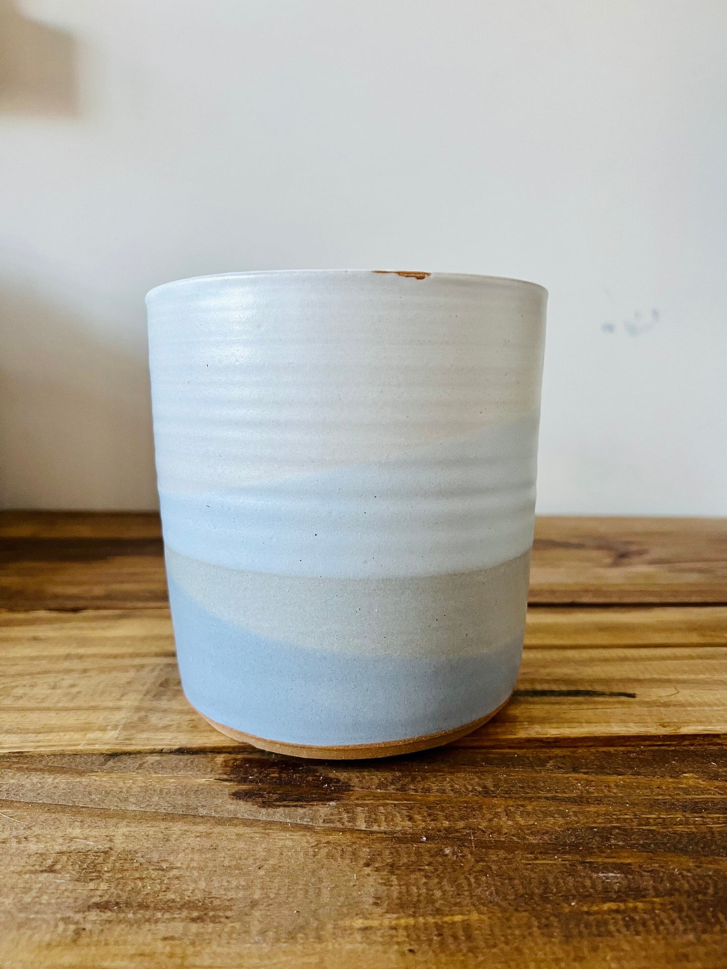 SECONDS white criss cross utensil holder. ceramic.